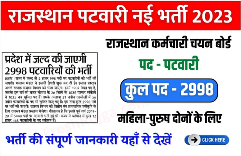 Rajasthan Patwari Recruitment 2023