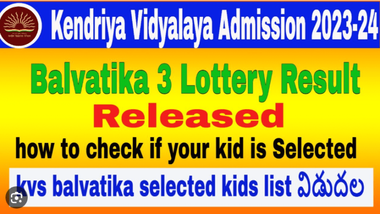 KV Balvatika Admission List 2023 24