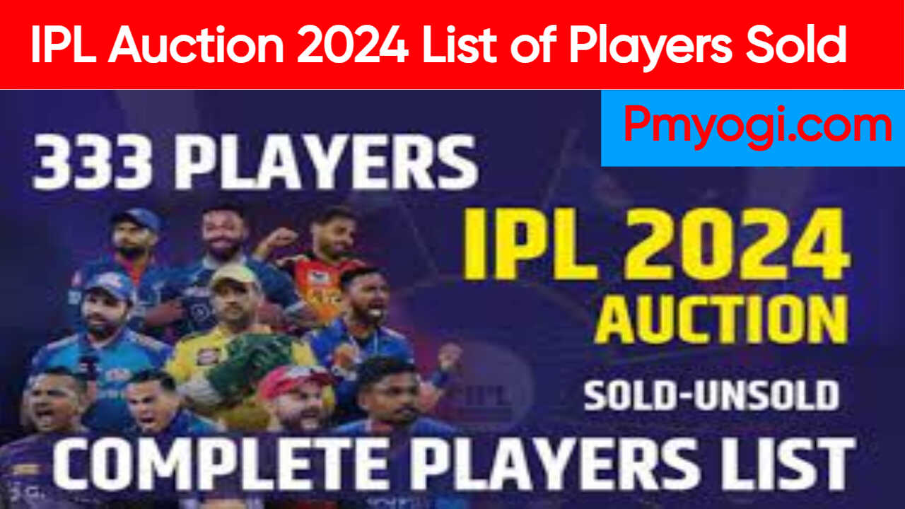 IPL Auction 2024 List of Players Sold