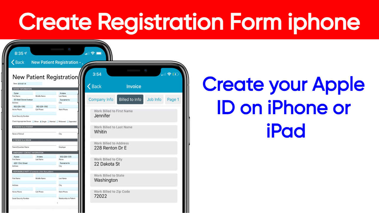 create registration form iphone