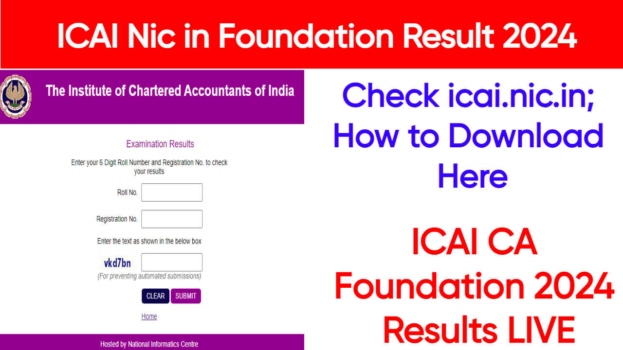ICAI Nic in Foundation Result 2024