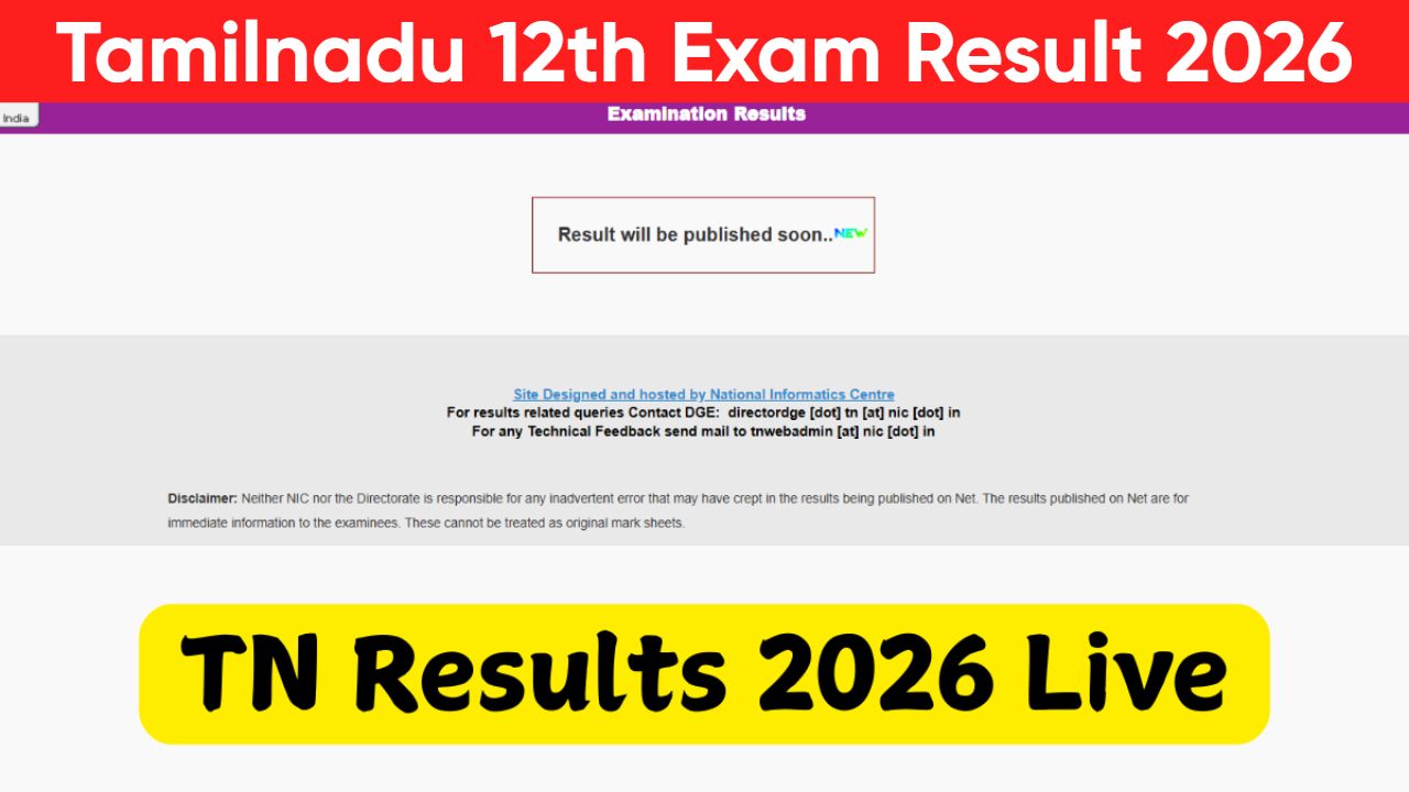 Tamilnadu 12th Exam Result 2026