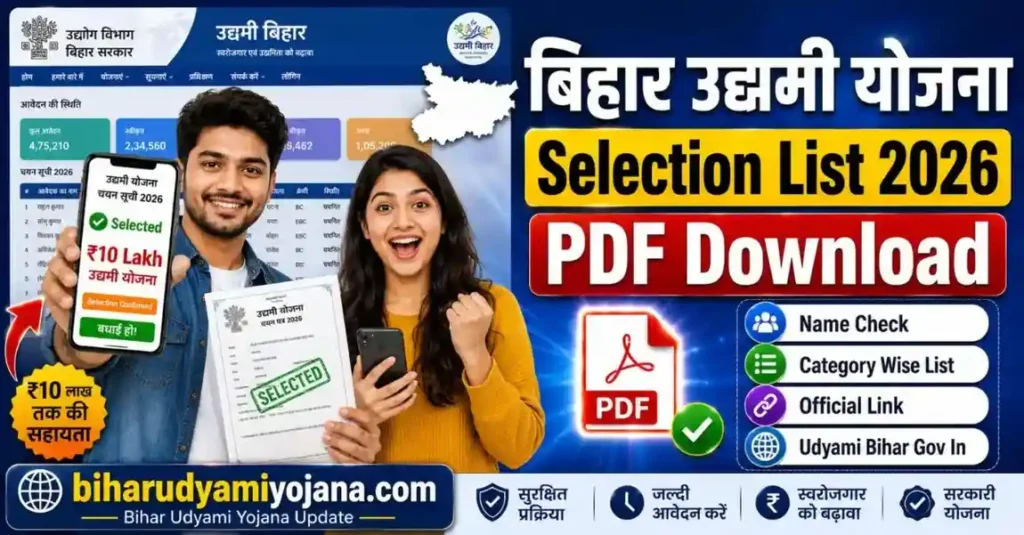 Bihar Udyami Yojana Selection List 2026