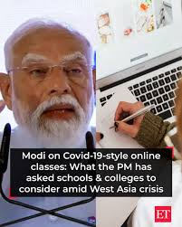 🎓💻 Online classes return? 📚🌐 PM Modi has asked schools and colleges to  consider Covid-style online classes amid the West Asia crisis 🏫⚡👉 Do you  think students are ready for virtual learning